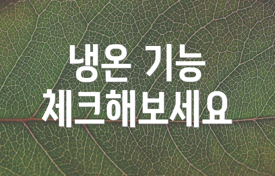냉온 기능 체크해보세요