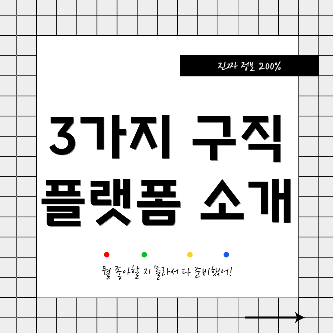 3가지 구직 플랫폼 소개