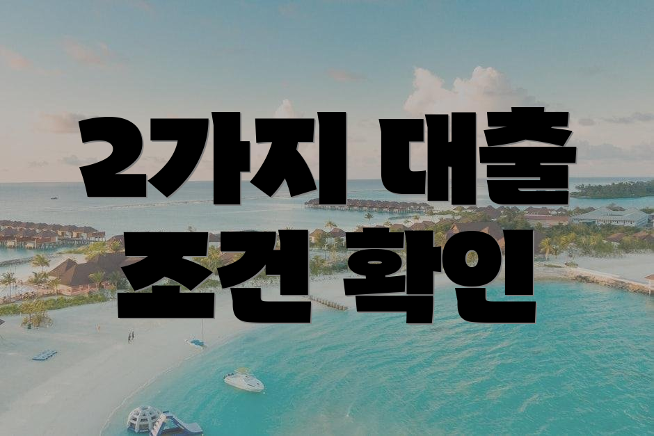 2가지 대출 조건 확인