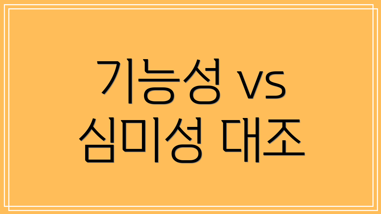 기능성 vs 심미성 대조
