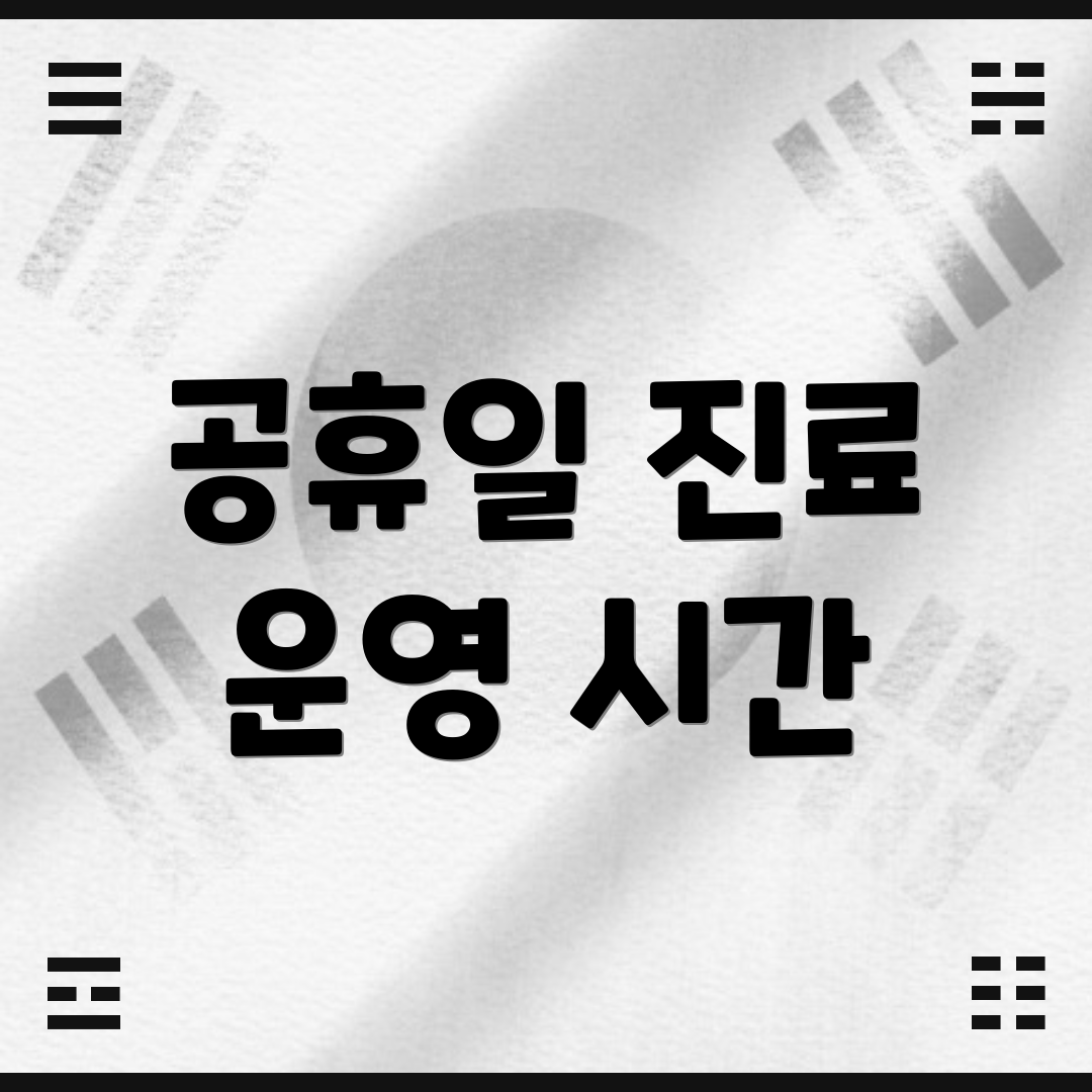 공휴일 진료 운영 시간