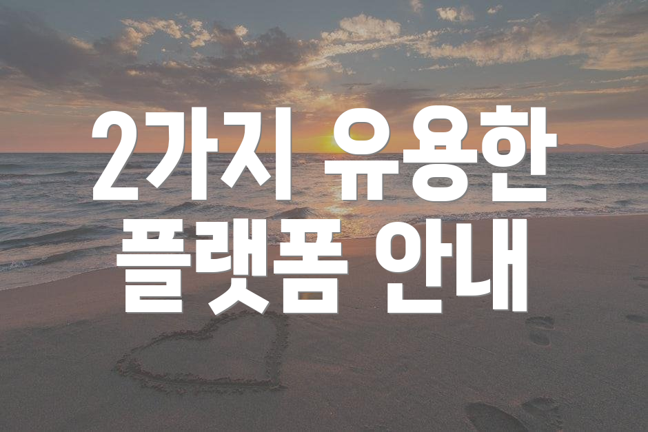 2가지 유용한 플랫폼 안내