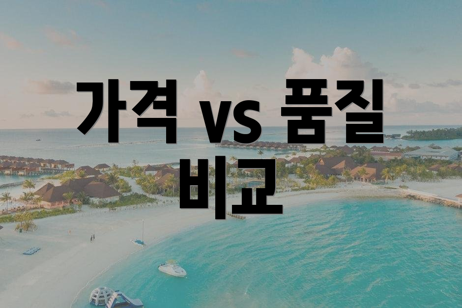 가격 vs 품질 비교