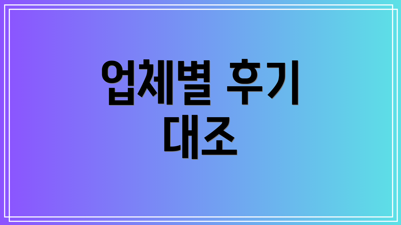업체별 후기 대조