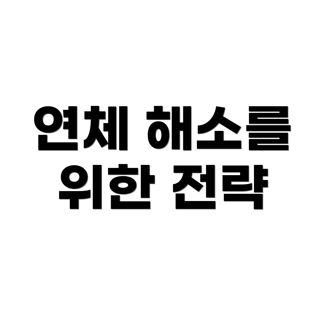 연체 해소를 위한 전략