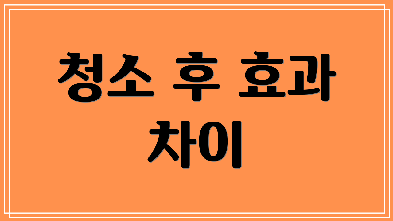 청소 후 효과 차이