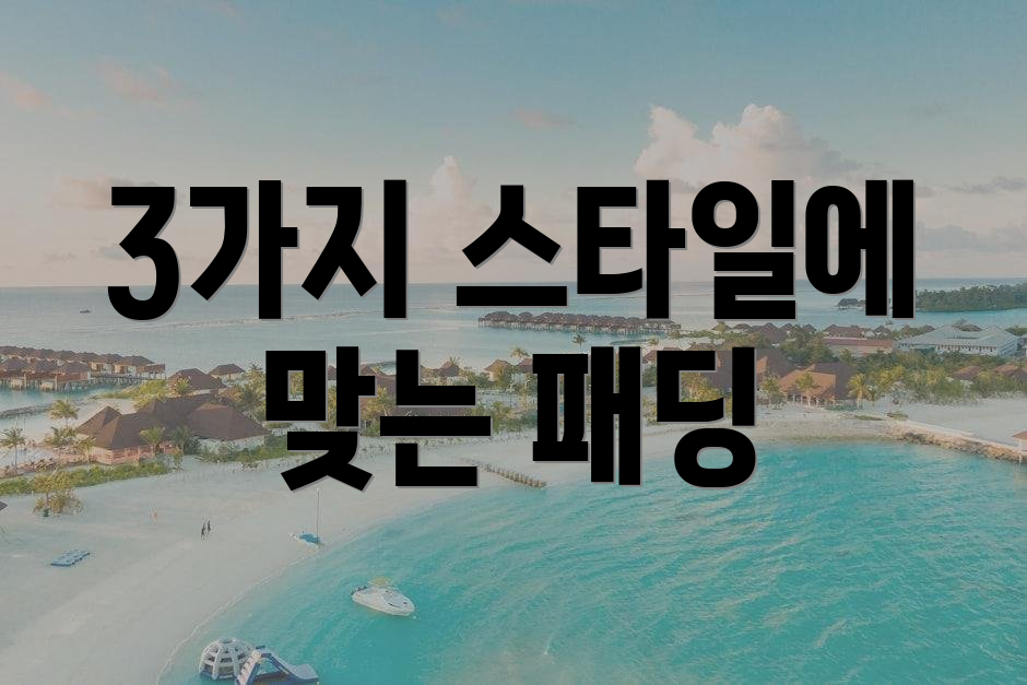 3가지 스타일에 맞는 패딩