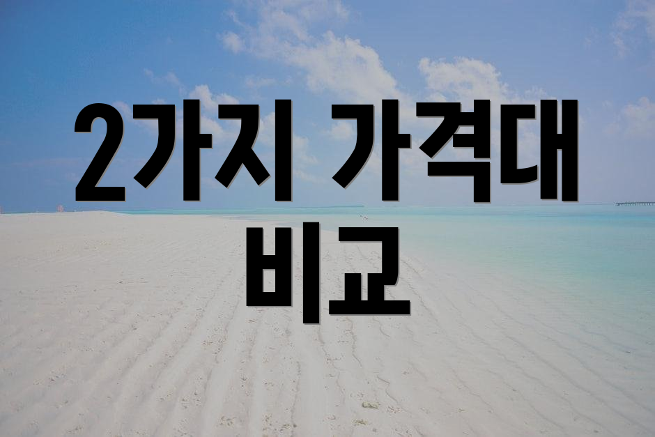 2가지 가격대 비교
