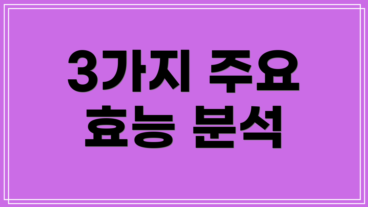 3가지 주요 효능 분석