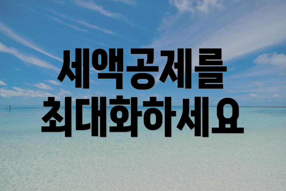 세액공제를 최대화하세요