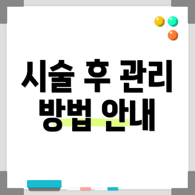시술 후 관리 방법 안내
