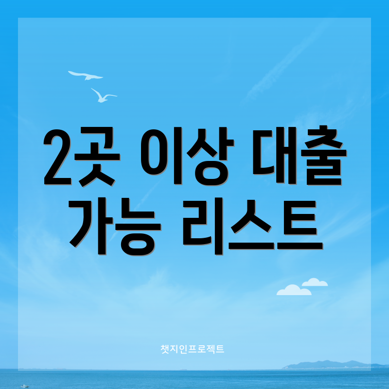2곳 이상 대출 가능 리스트
