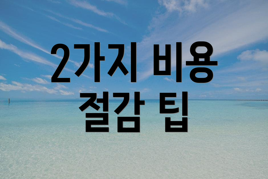 2가지 비용 절감 팁