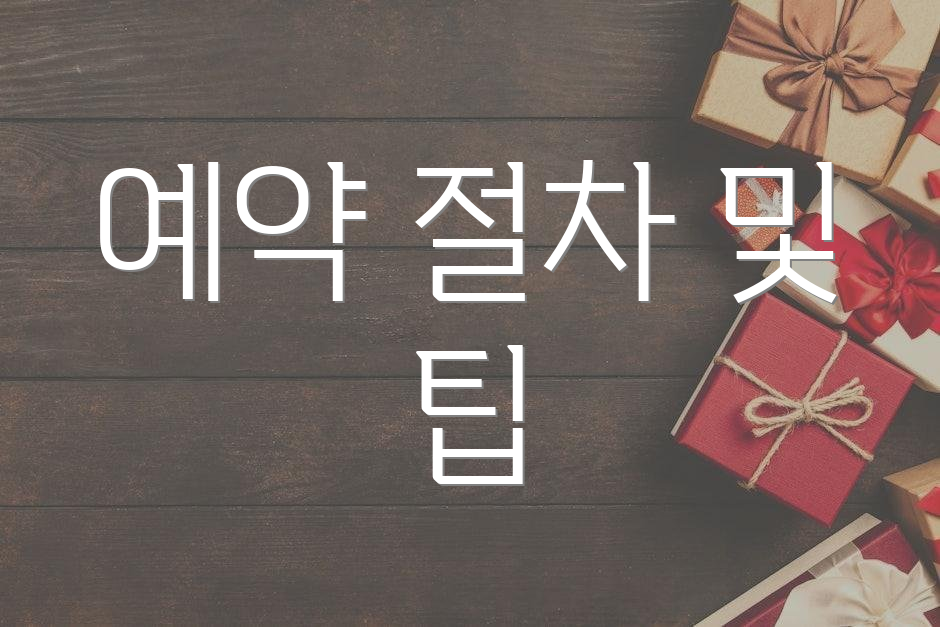 예약 절차 및 팁