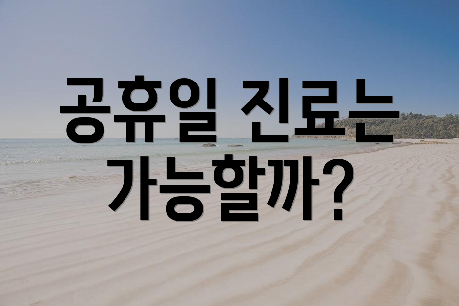 공휴일 진료는 가능할까?