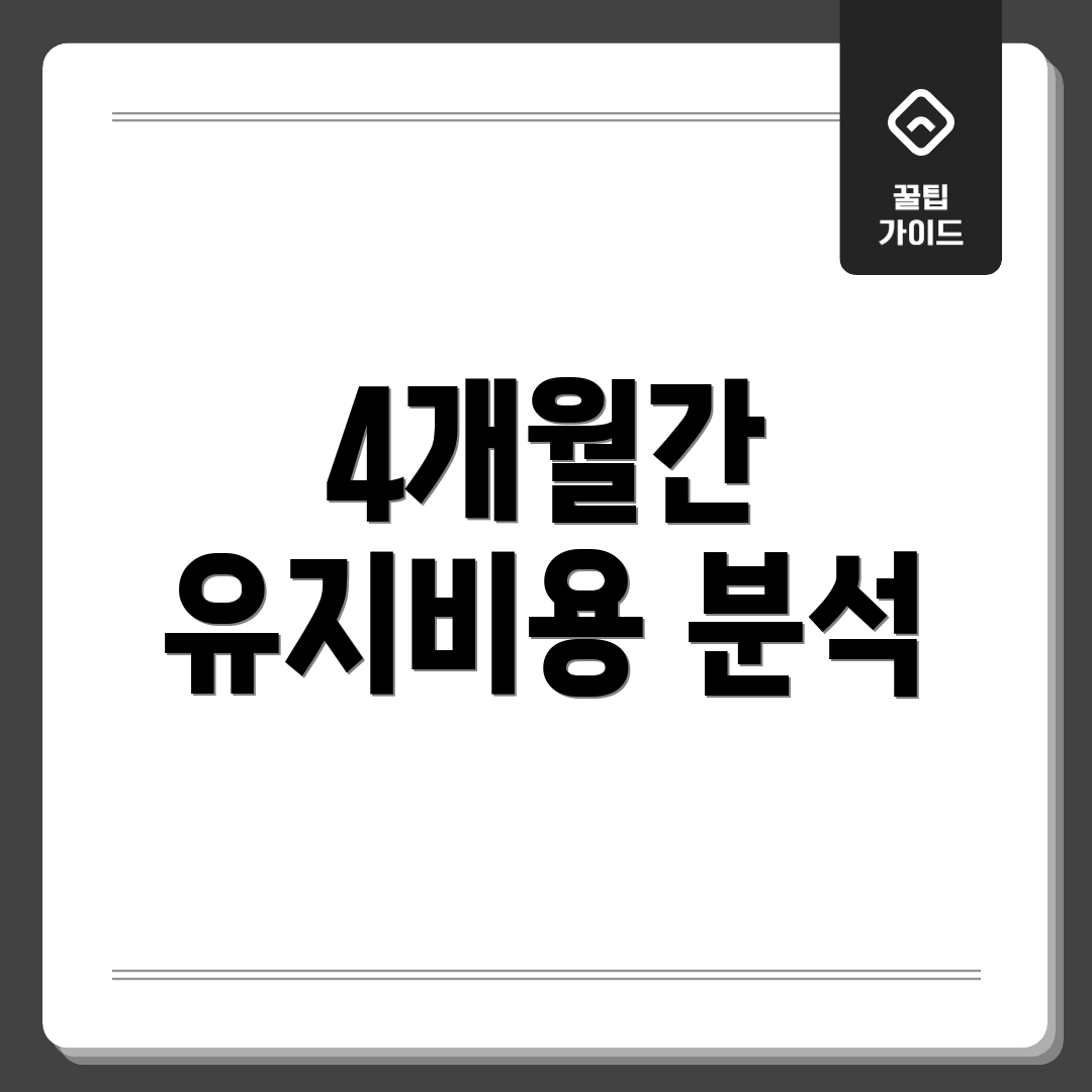 4개월간 유지비용 분석