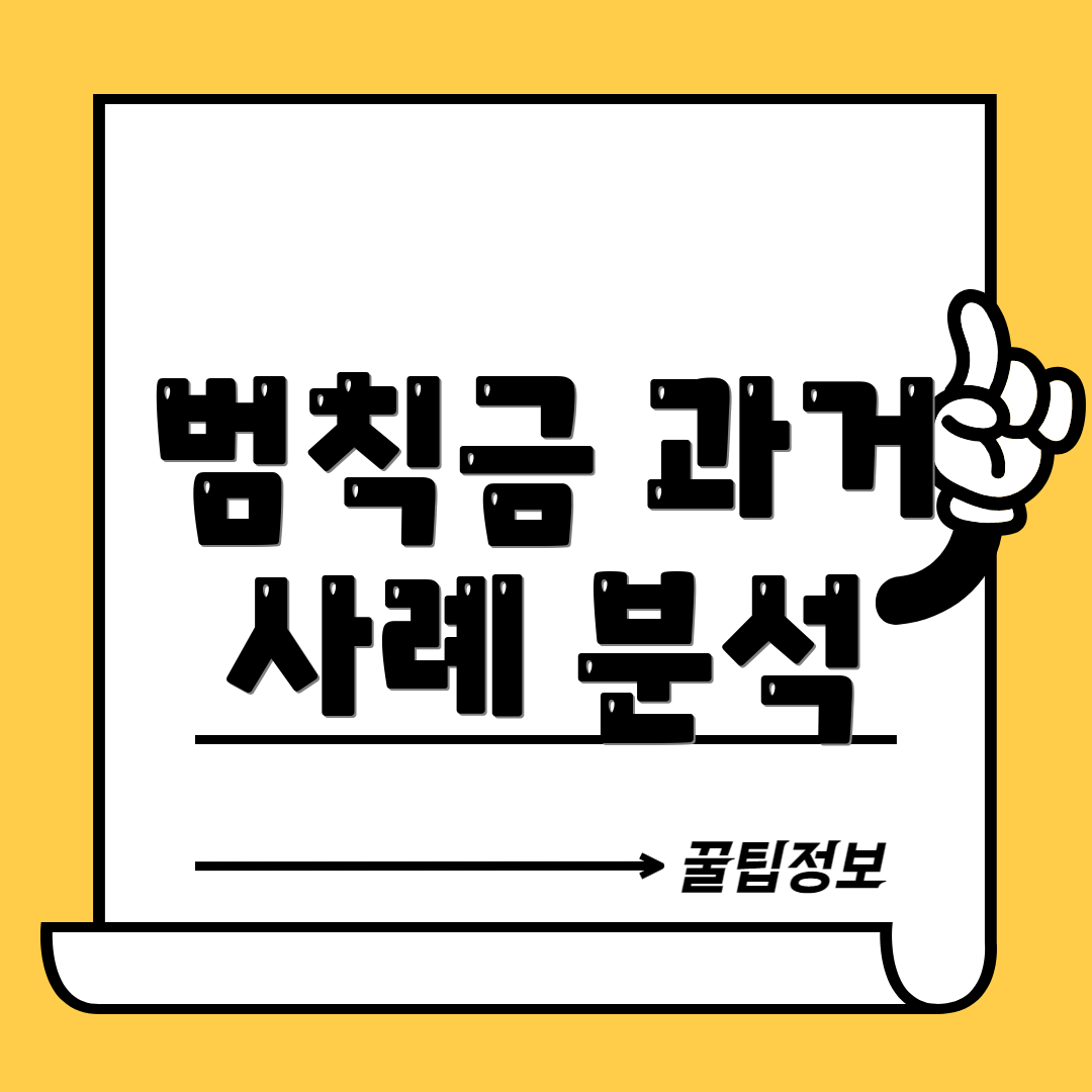 범칙금 과거 사례 분석