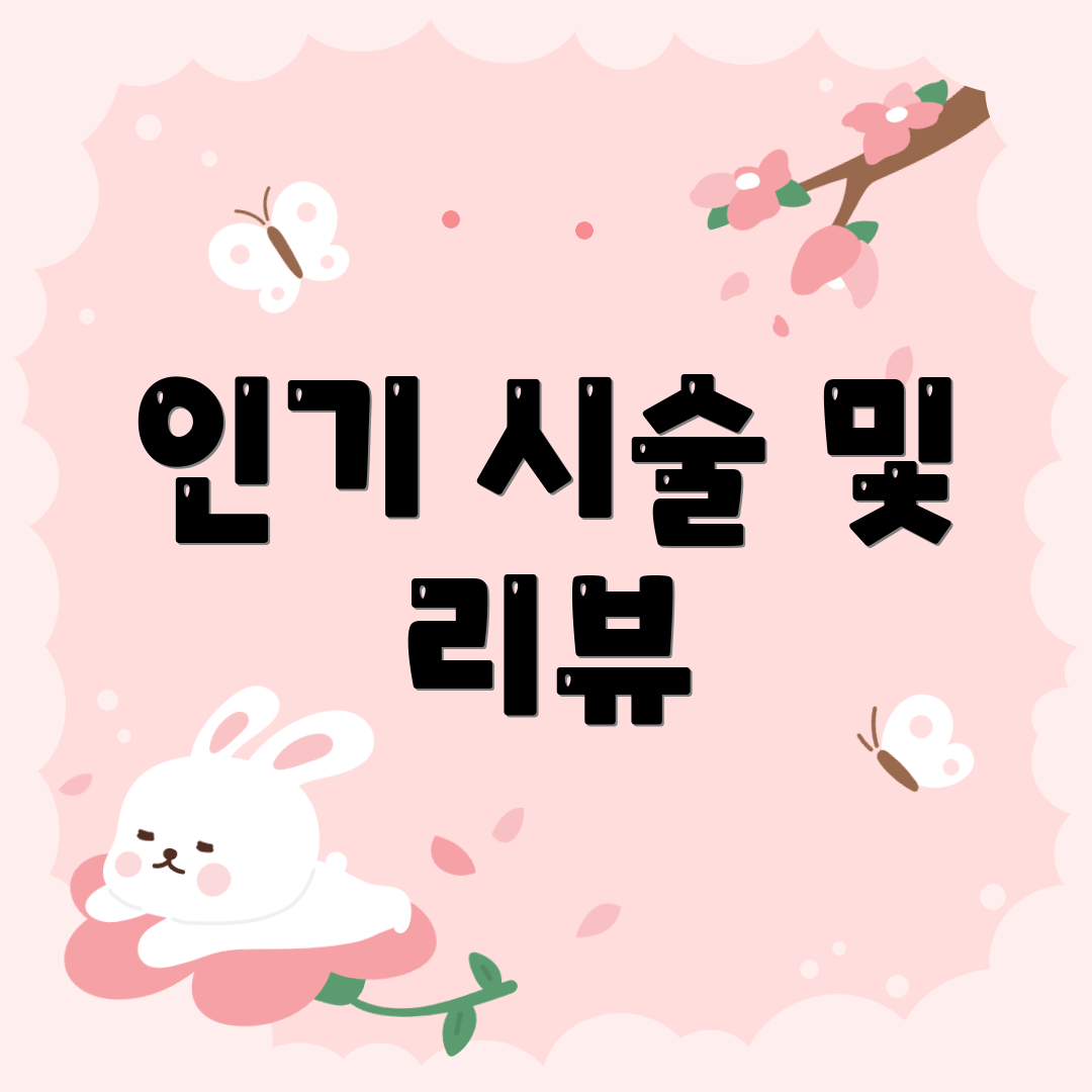 인기 시술 및 리뷰