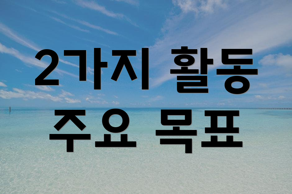 2가지 활동 주요 목표