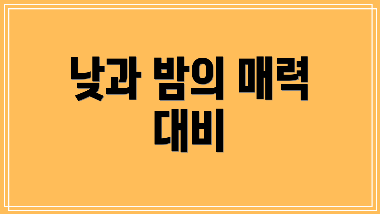 낮과 밤의 매력 대비