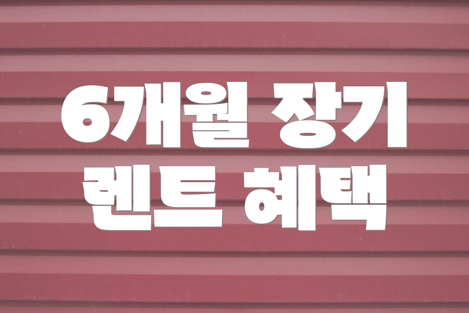 6개월 장기 렌트 혜택