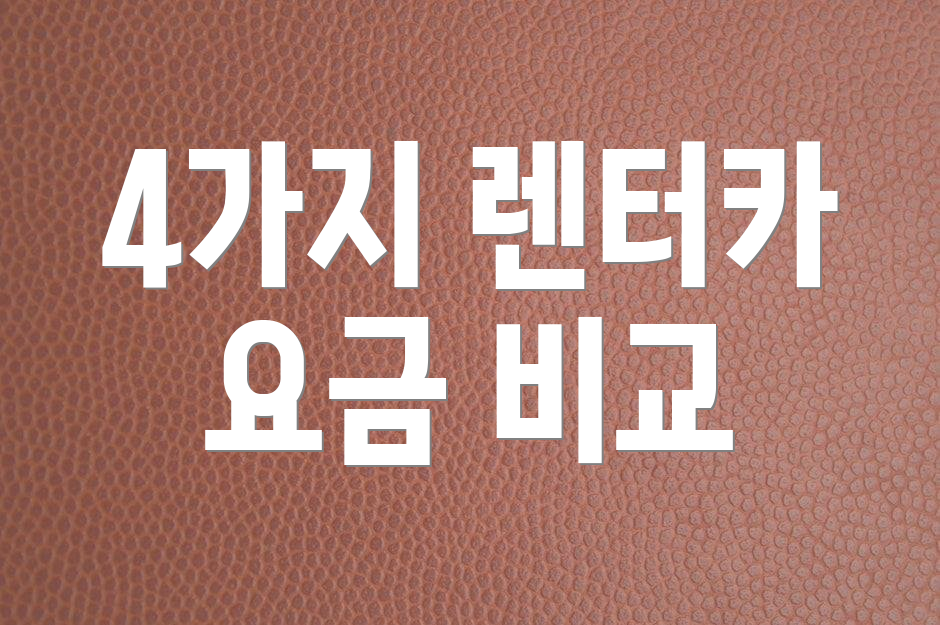 4가지 렌터카 요금 비교