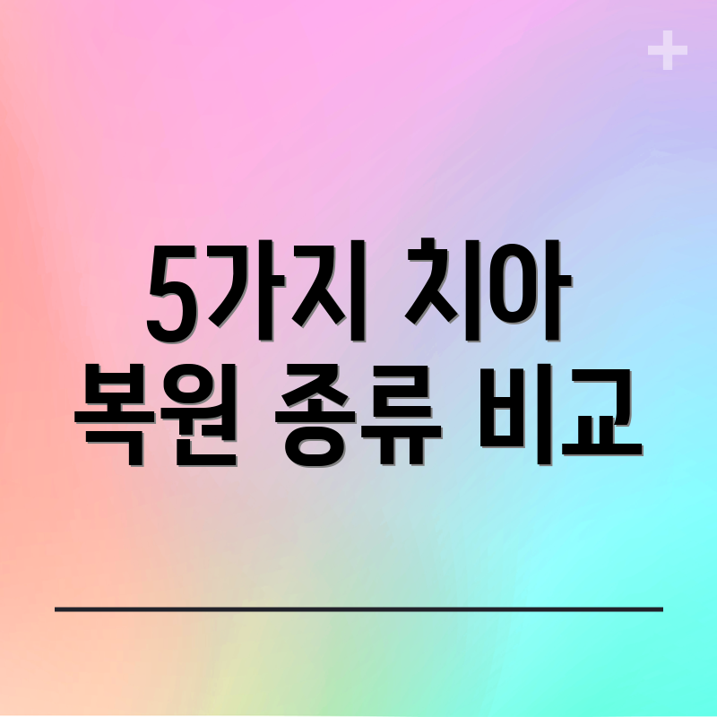 5가지 치아 복원 종류 비교