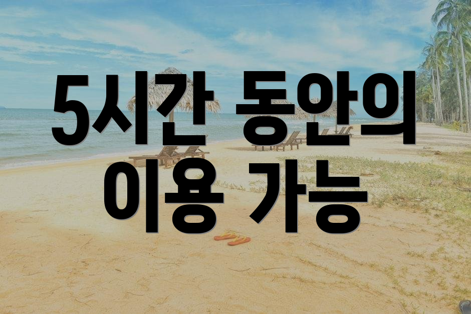 5시간 동안의 이용 가능