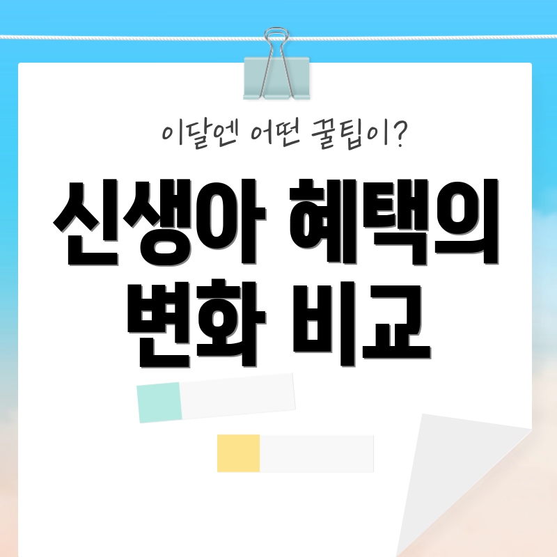 신생아 혜택의 변화 비교