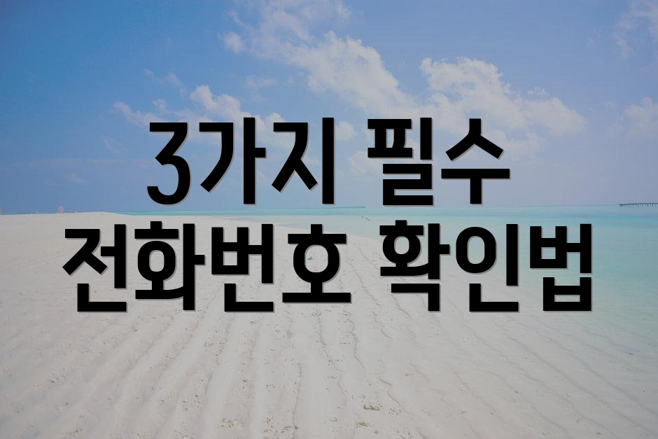 3가지 필수 전화번호 확인법