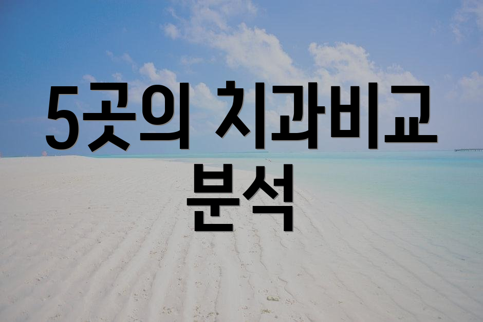 5곳의 치과비교 분석