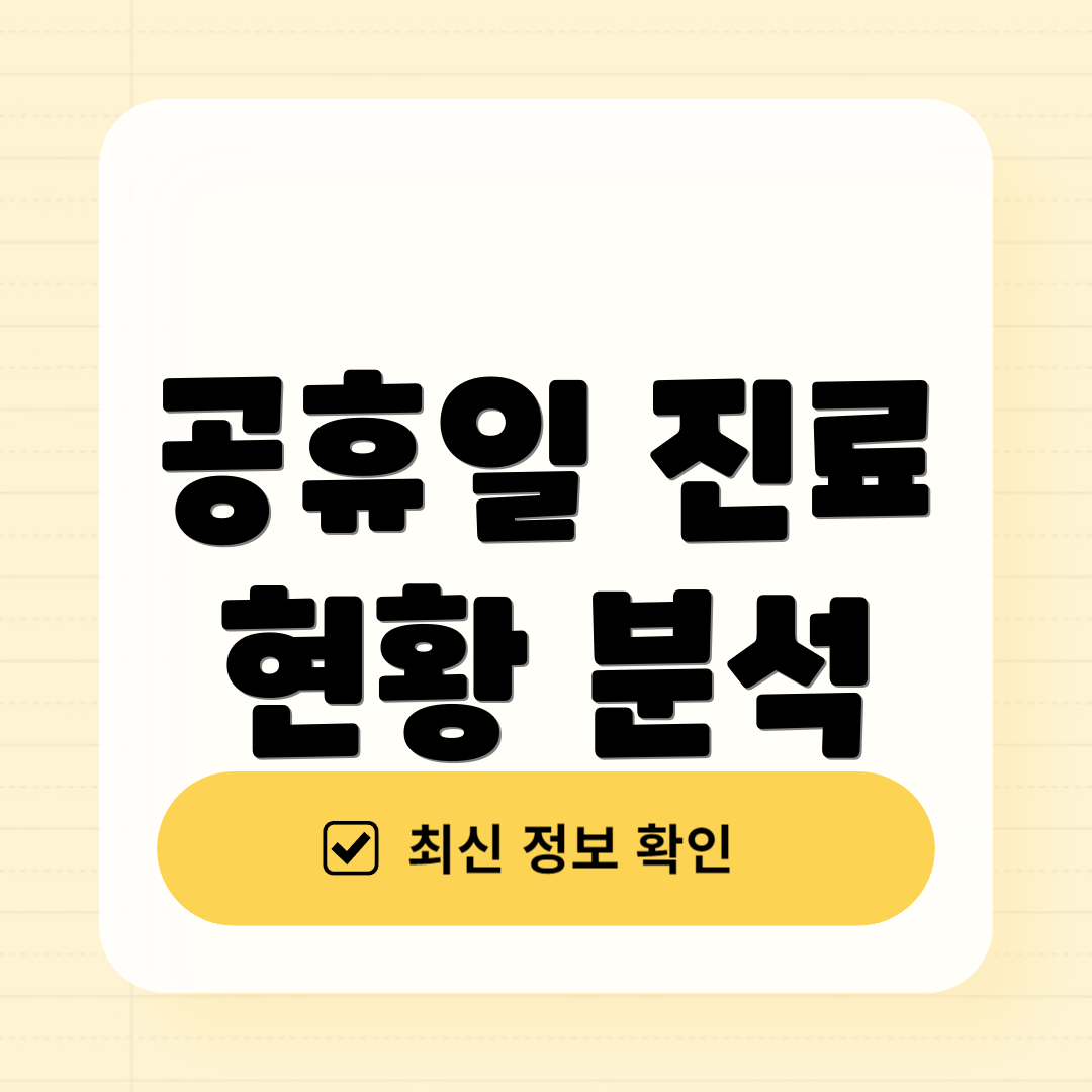 공휴일 진료 현황 분석