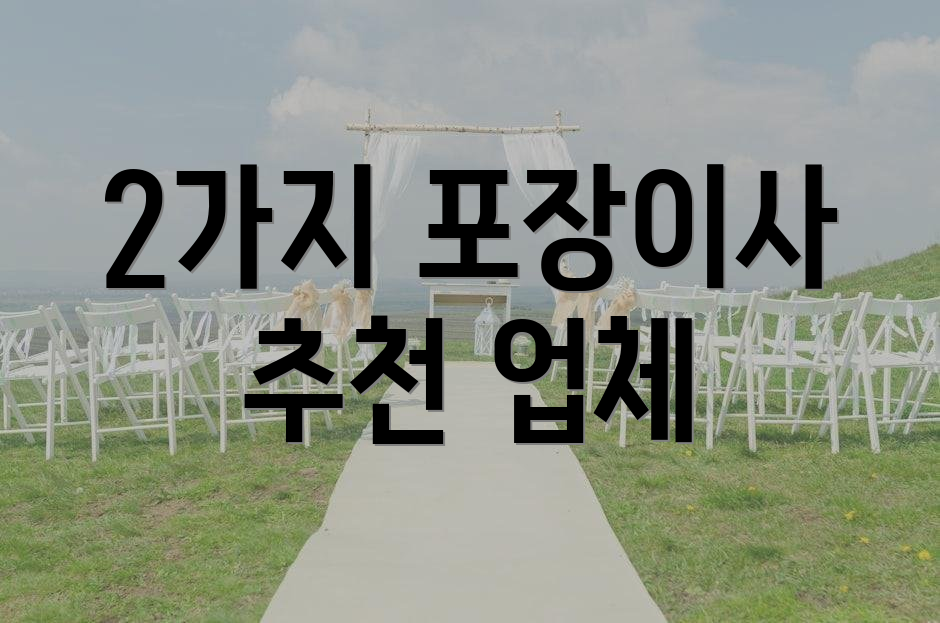 2가지 포장이사 추천 업체