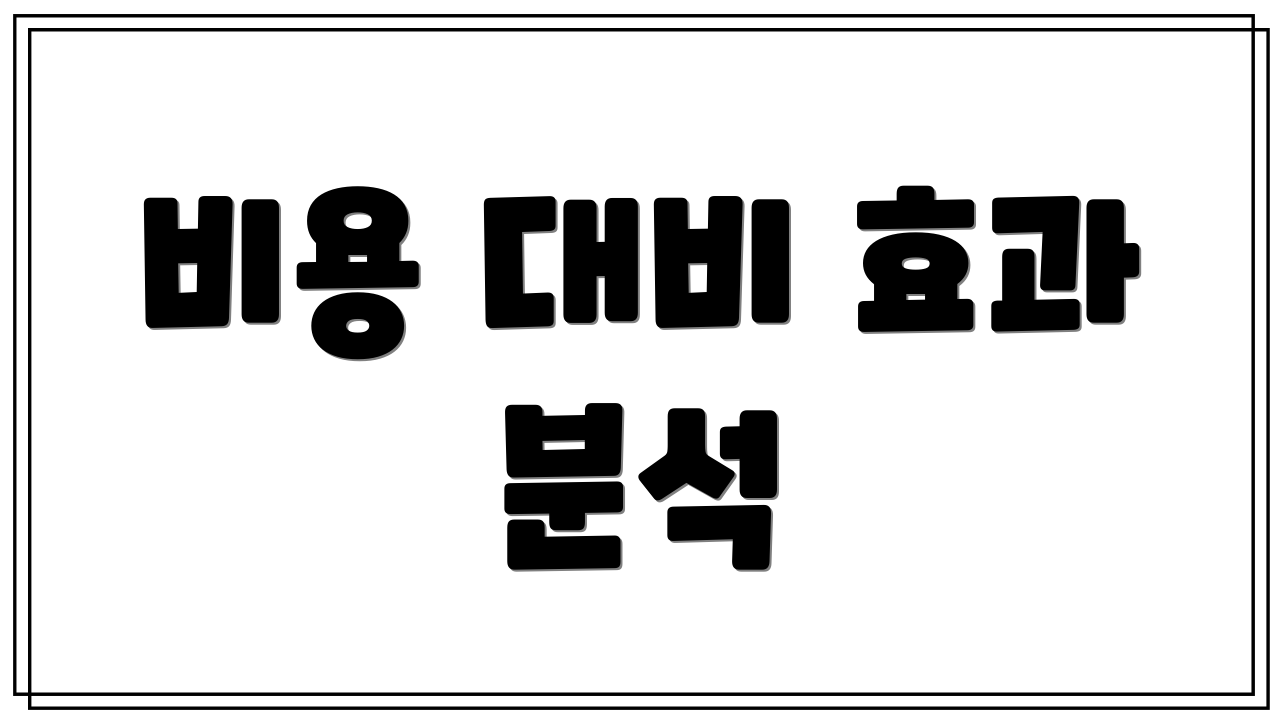 비용 대비 효과 분석