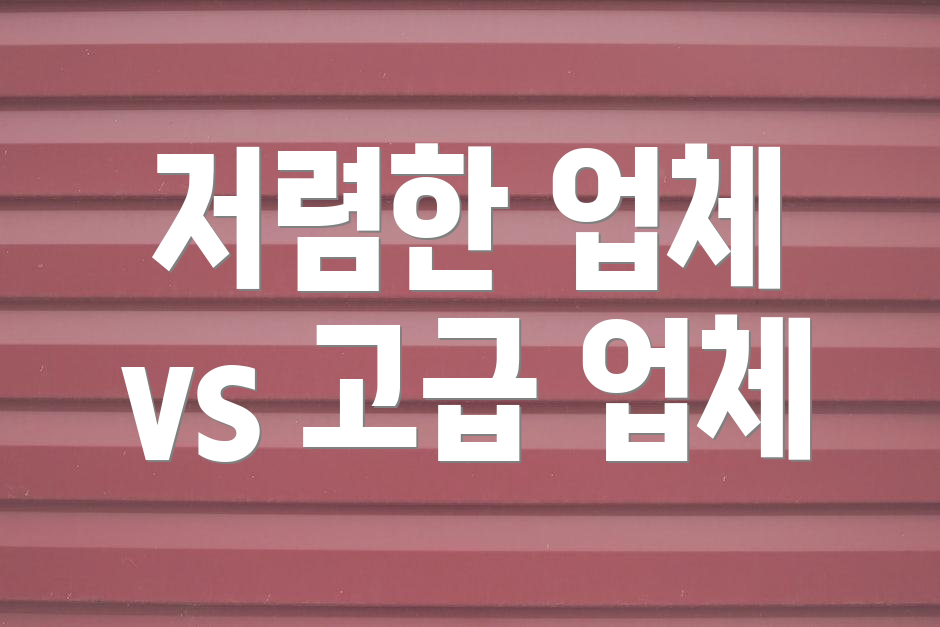 저렴한 업체 vs 고급 업체
