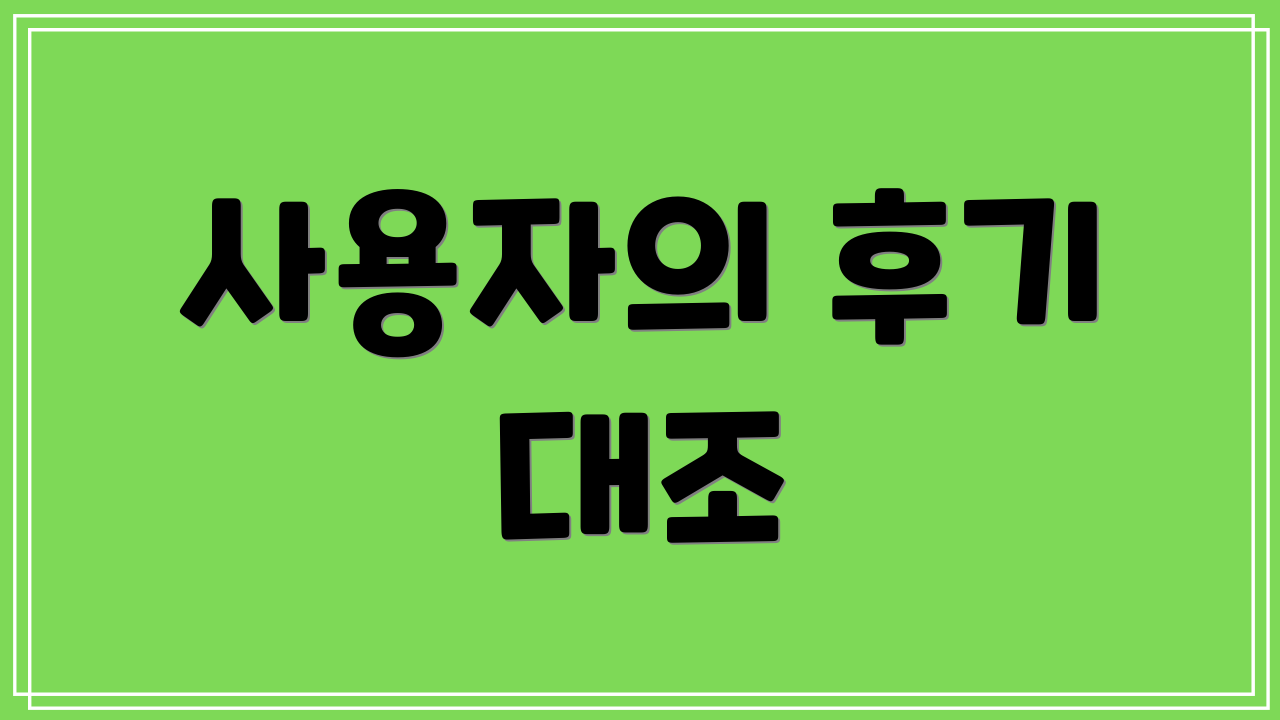 사용자의 후기 대조