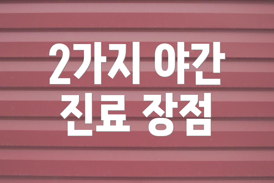 2가지 야간 진료 장점