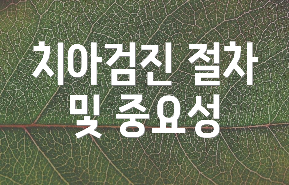 치아검진 절차 및 중요성