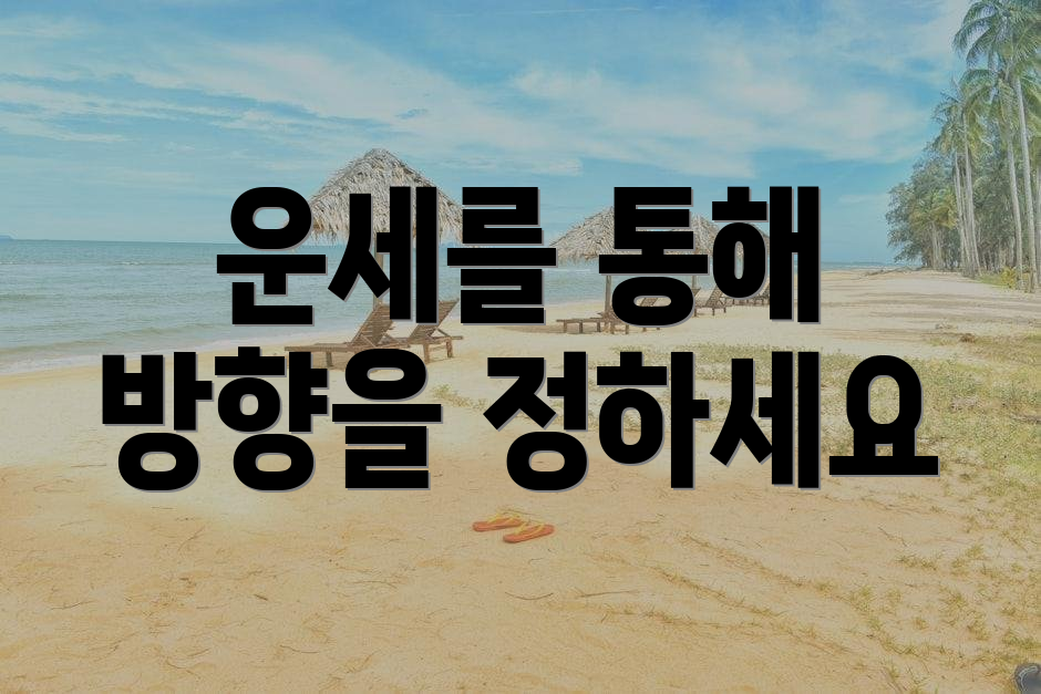 운세를 통해 방향을 정하세요