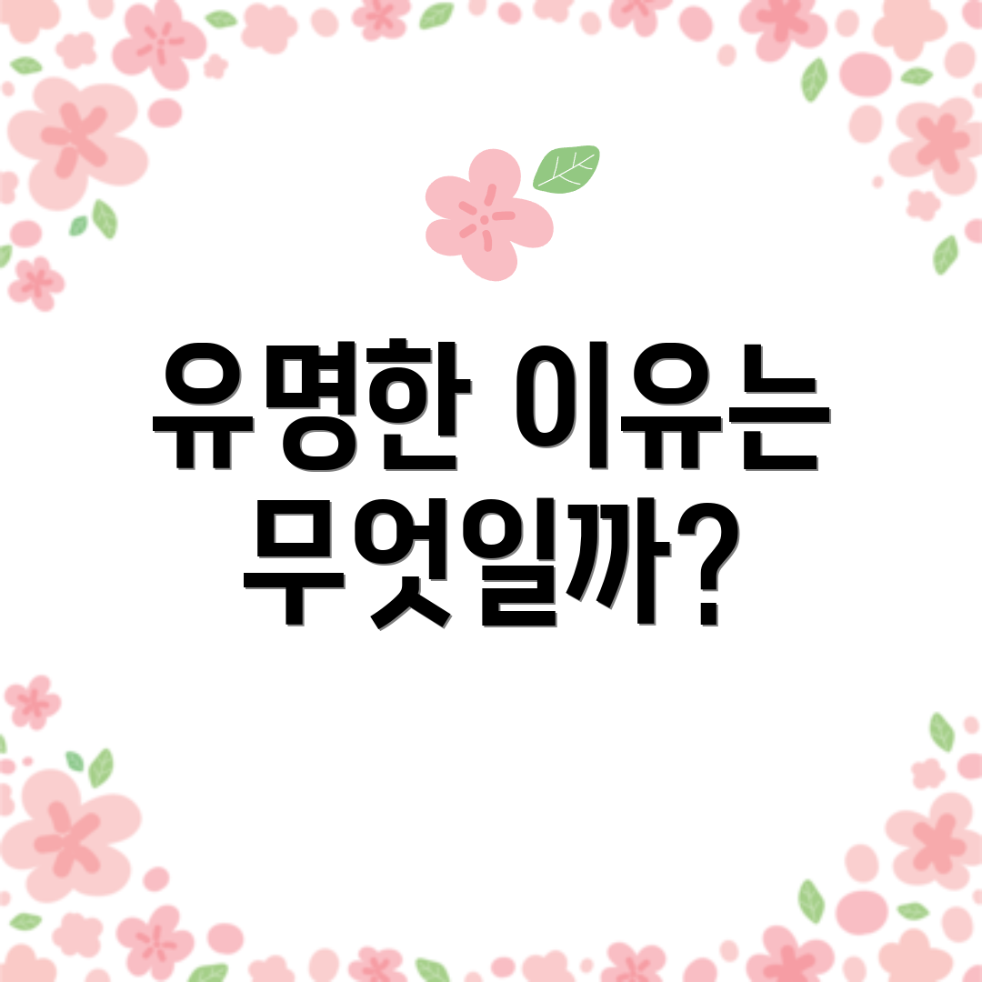 유명한 이유는 무엇일까?