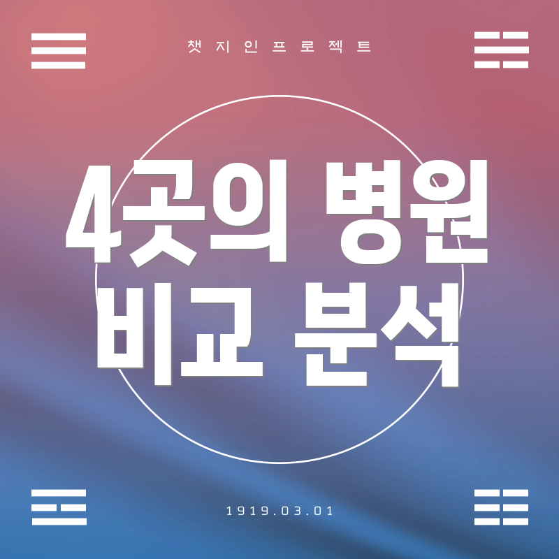 4곳의 병원 비교 분석