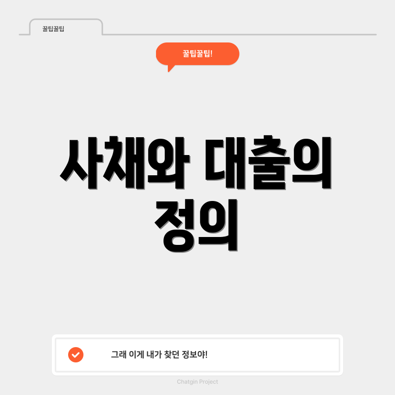 사채와 대출의 정의