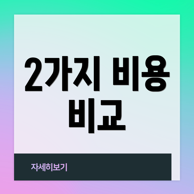 2가지 비용 비교