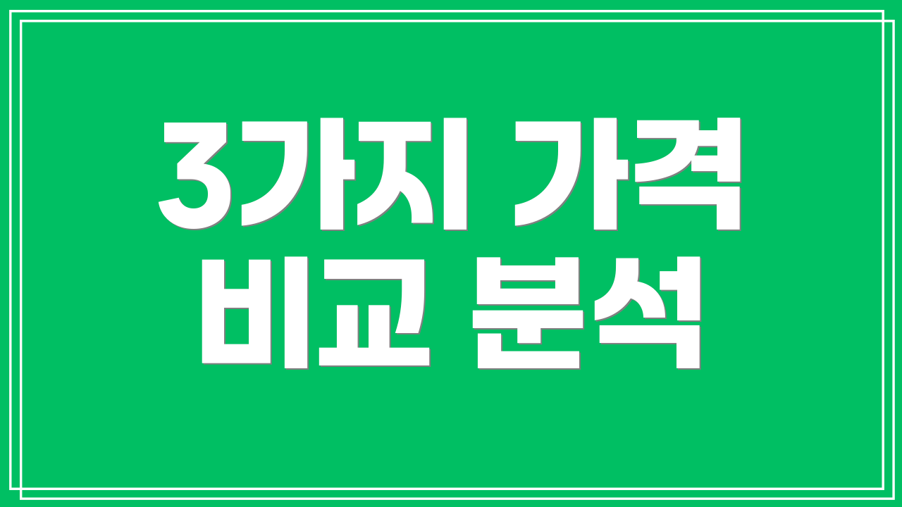3가지 가격 비교 분석