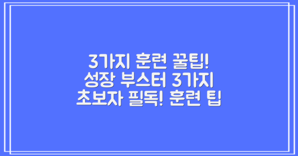 3가지 훈련 팁