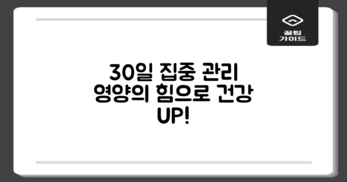 30일 집중 관리, 영양의 힘