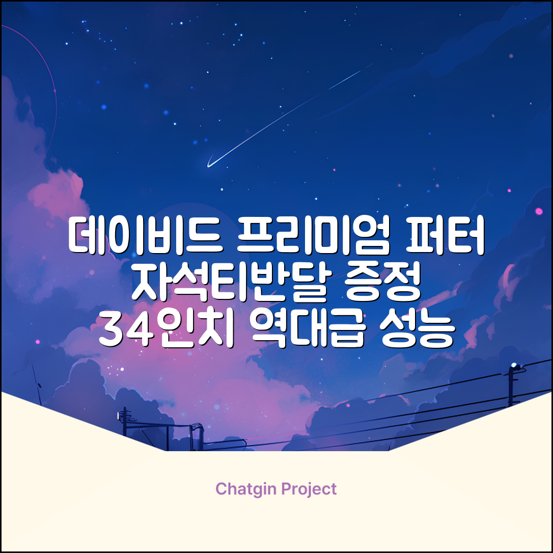 데이비드 프리미엄 투어 퍼터 말렛 블레이드 + 자석티 증정 퍼트 반달 일자, 34인치 추천 리뷰