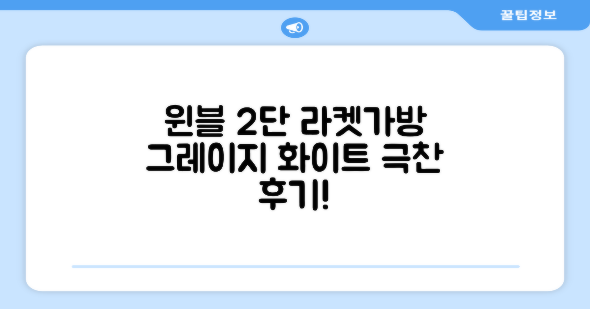 윈불 2단 배드민턴 테니스 라켓 가방, 그레이지 화이트, 1개 추천 리뷰