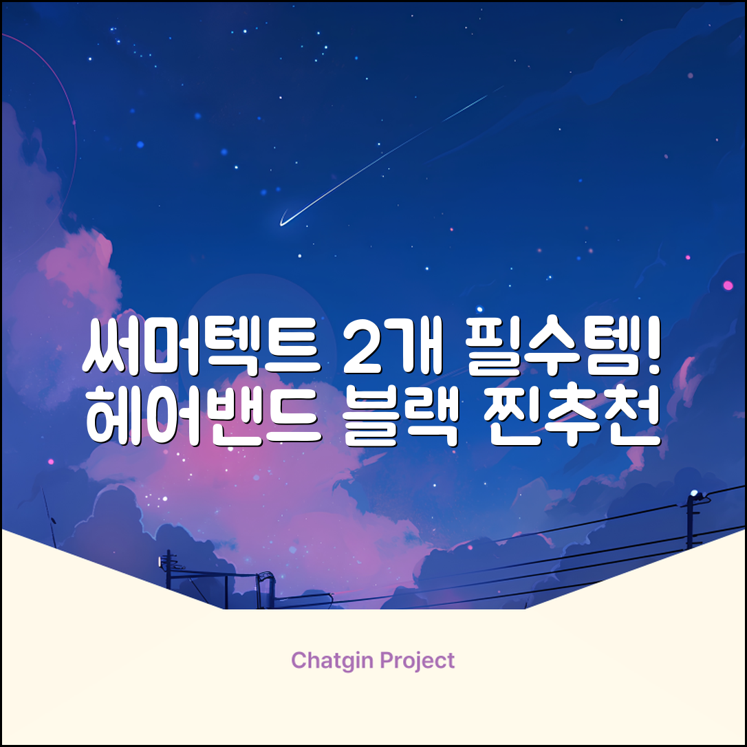 써머텍트 기능성 헤어밴드, 블랙, 2개 추천 리뷰