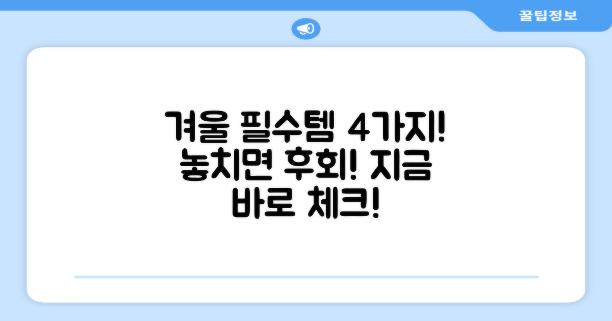 4가지 겨울 필수품 체크